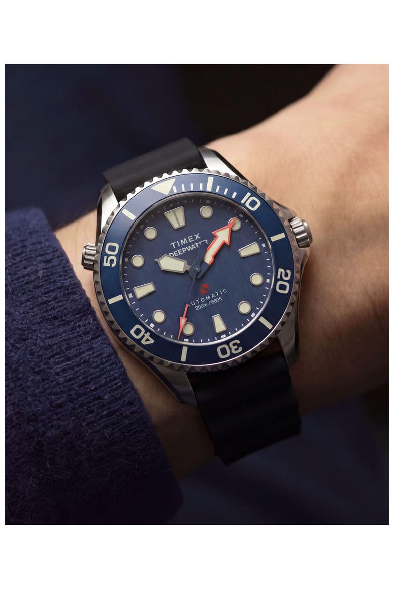 Deepwater Meridian Automatic Bracelet Watch, 41mm, Alternate, color, BLACK