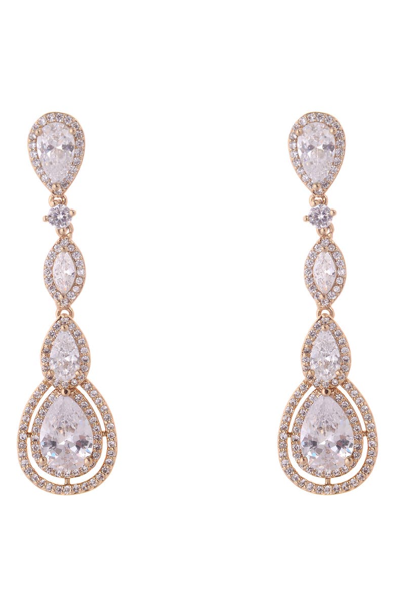 ZAXIE By Stefanie Taylor Cubic Zirconia Drop Earrings, Main, color, 