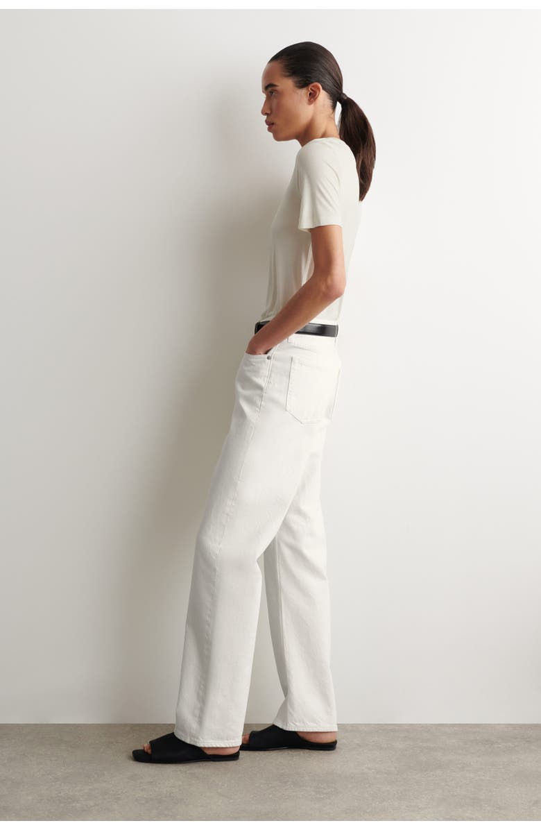 COS Slim Silk T-Shirt, Alternate, color, Ivory