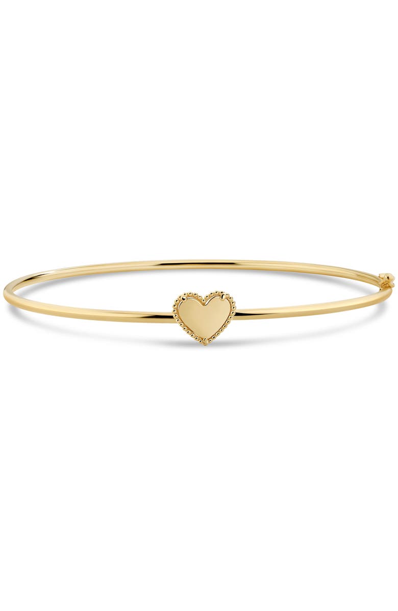DEVATA Sweet Heart Bangle Bracelet in 14K Gold, 9mm, Alternate, color, Yellow Gold