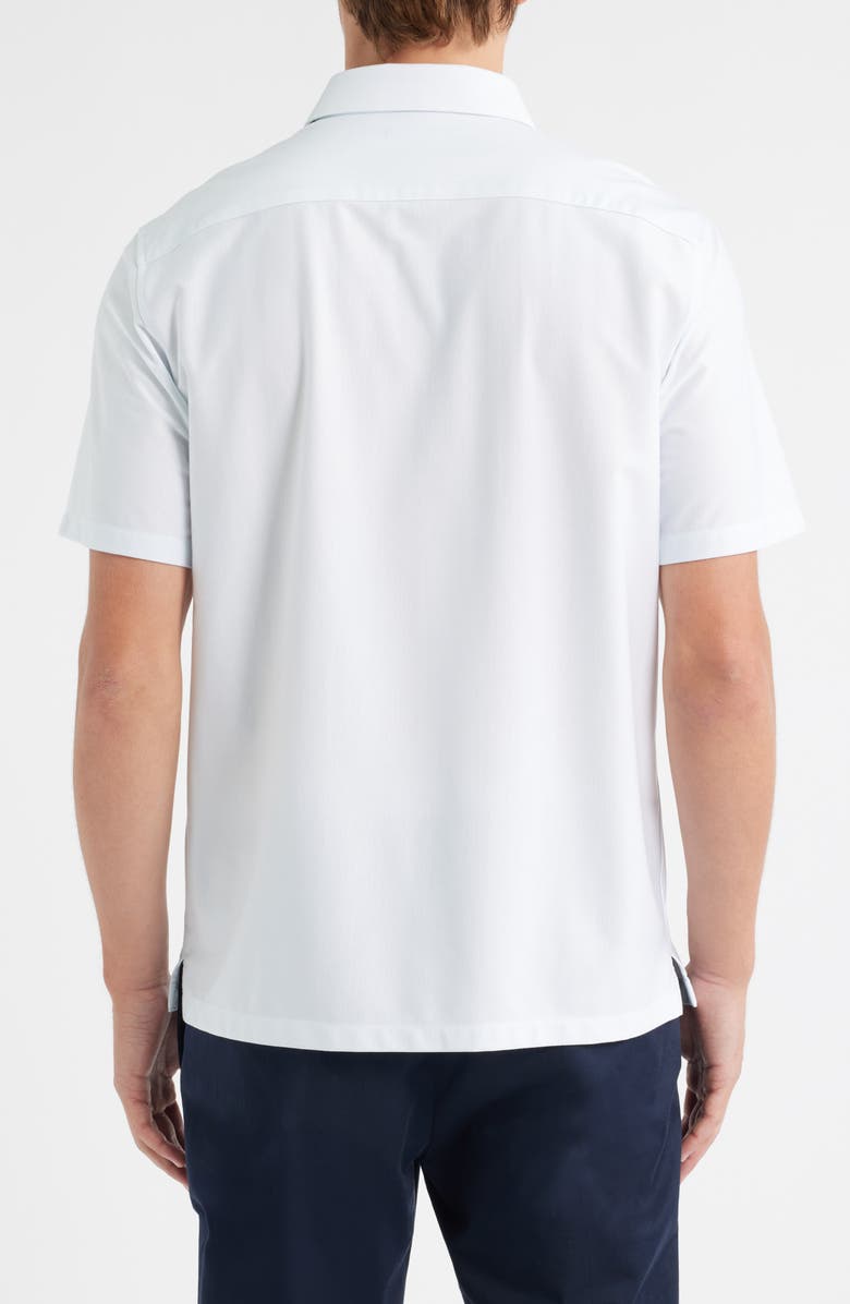 Theory Irving Aster Short Sleeve Button-Up Shirt, Alternate, color, White/Olympic