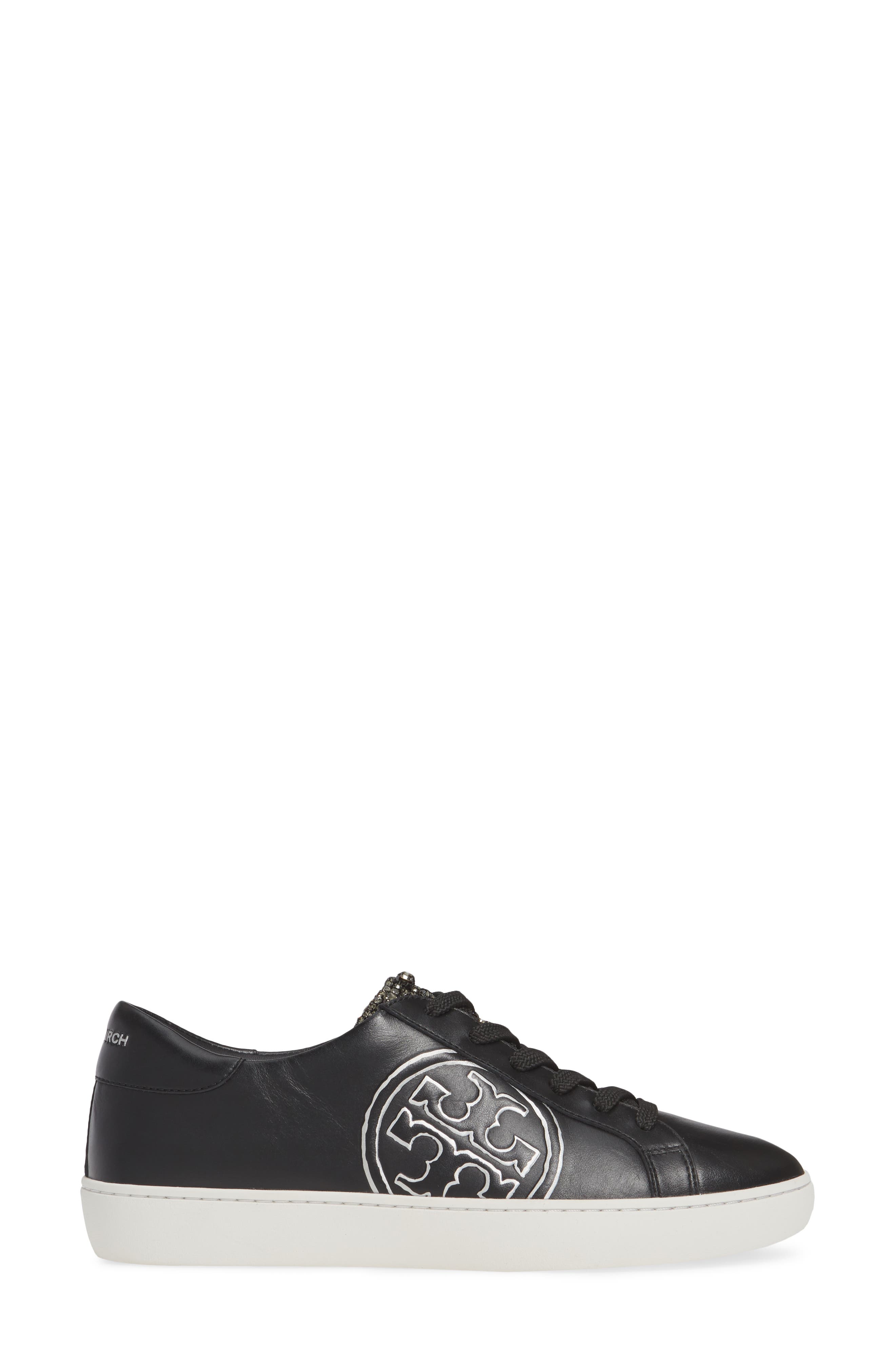 Tory Burch Embellished Logo Sneaker, Alternate, color, 