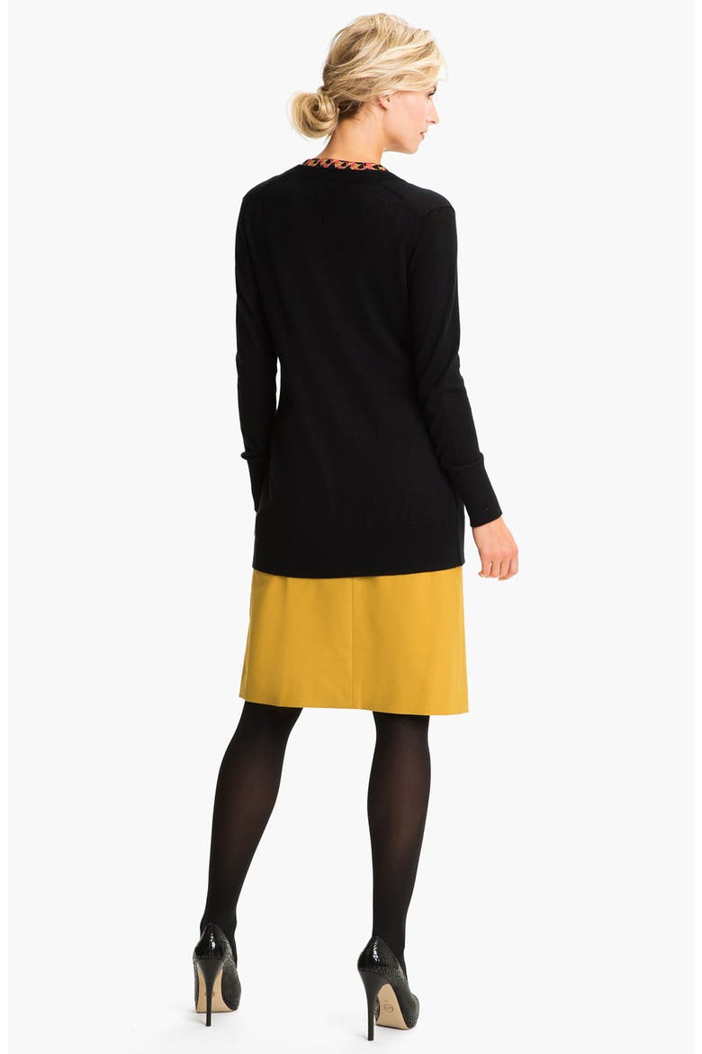 'Seta' V-Neck Cardigan, Alternate, color, BLACK