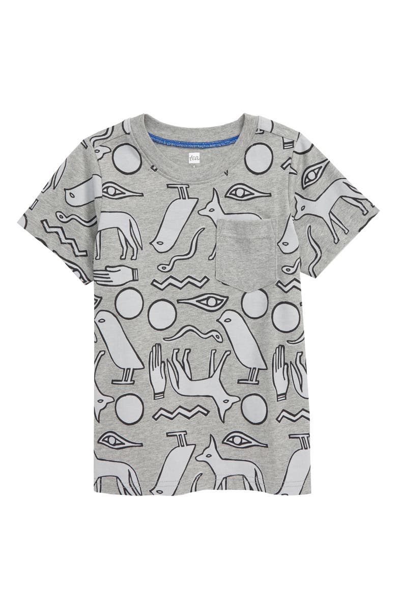 Tea Collection Graphic Pocket Tee, Main, color, Light Grey