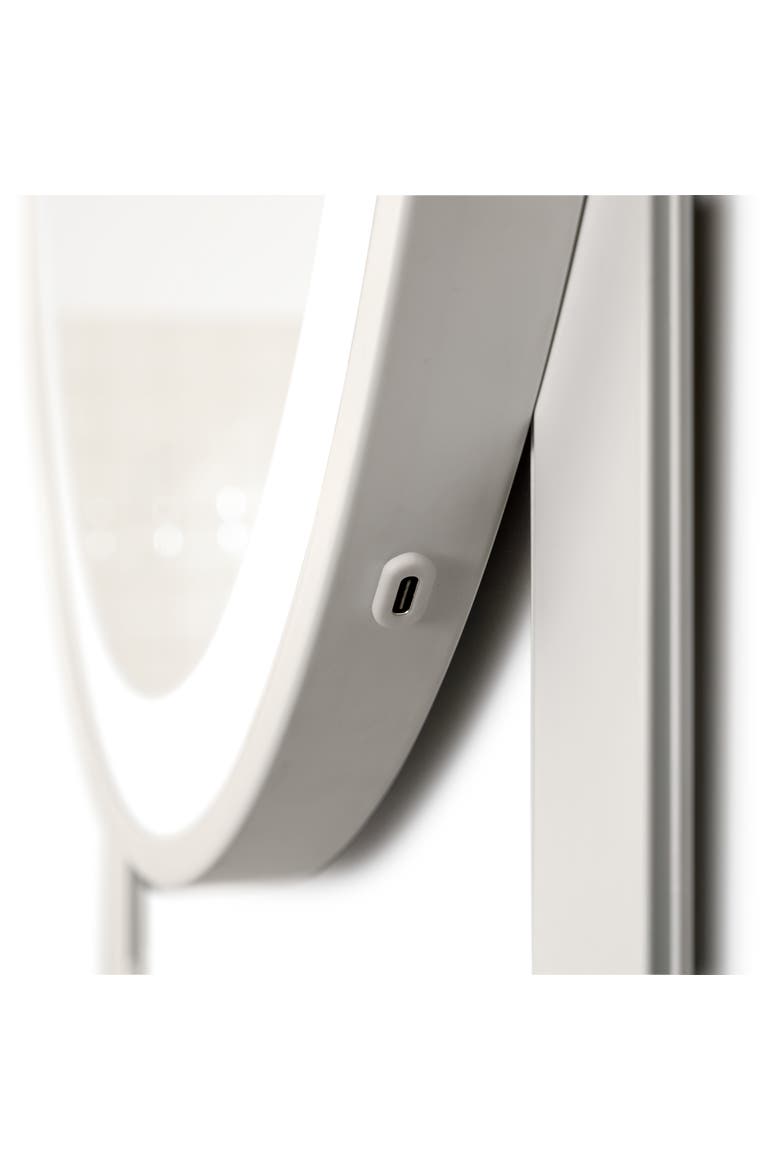 Over-The-Door LED Lighted Mirror Styling Station, Alternate, color, Neutral