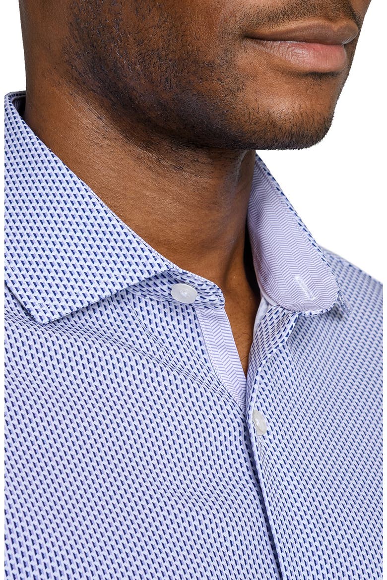 Regular Fit Tile Print Performance Dress Shirt, Alternate, color, WHITE/ PURPLE