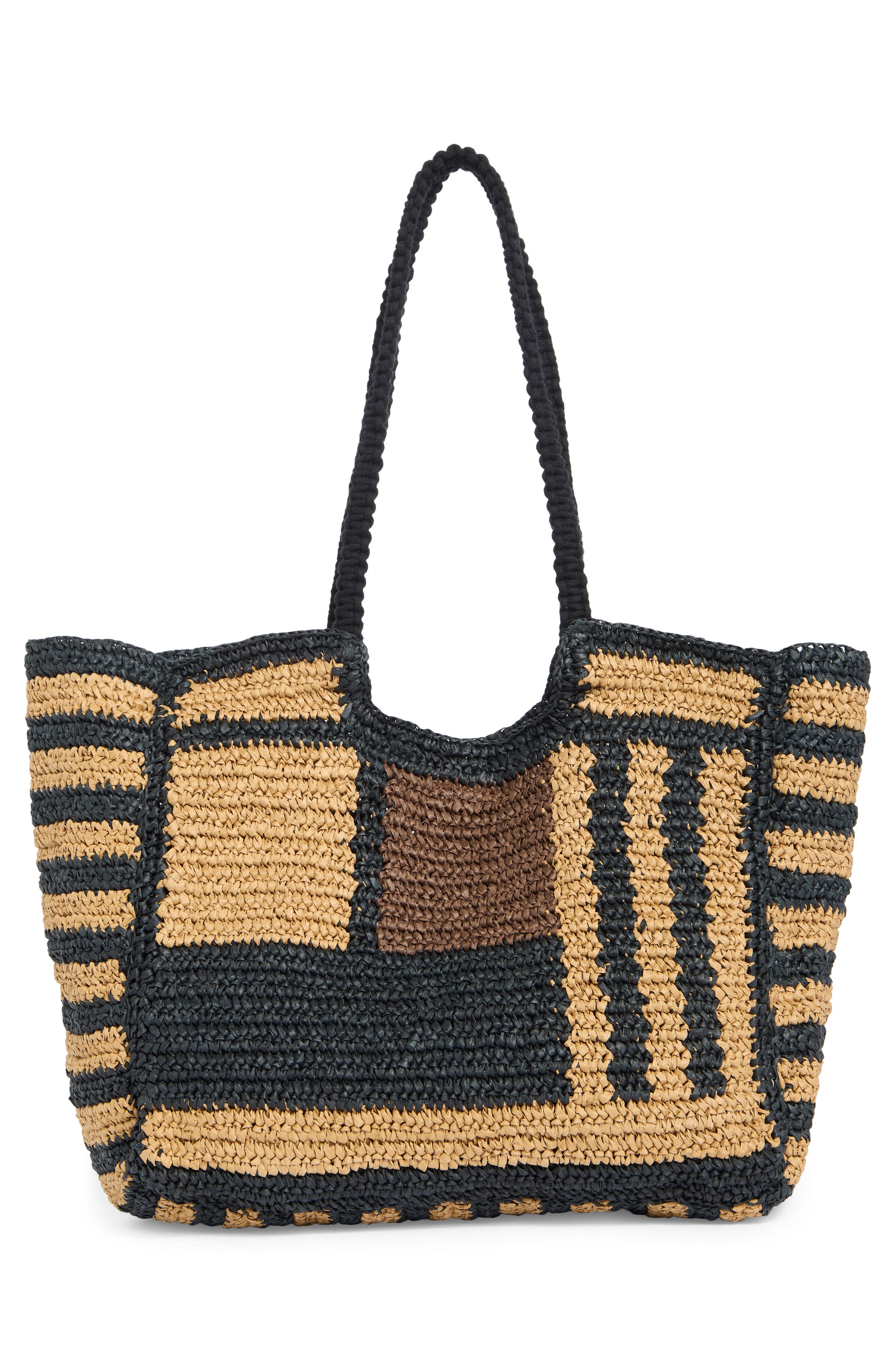 Collection XIIX Stripe Raffia Tote Bag, Alternate, color, Natural Multi