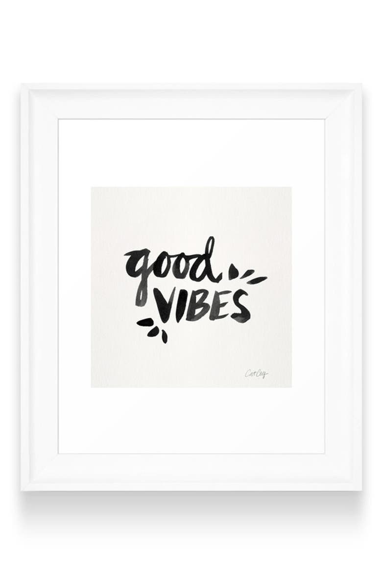 Good Vibes Art Print, Main, color, WHITE FRAME