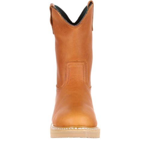 Georgia Boot Wedge Steel Toe Pull On Work Boot In Brown