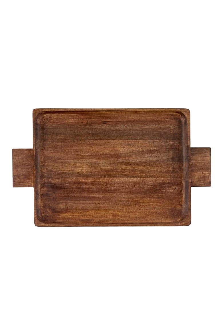 Large Wood Tray with Handles, Alternate, color, BROWN