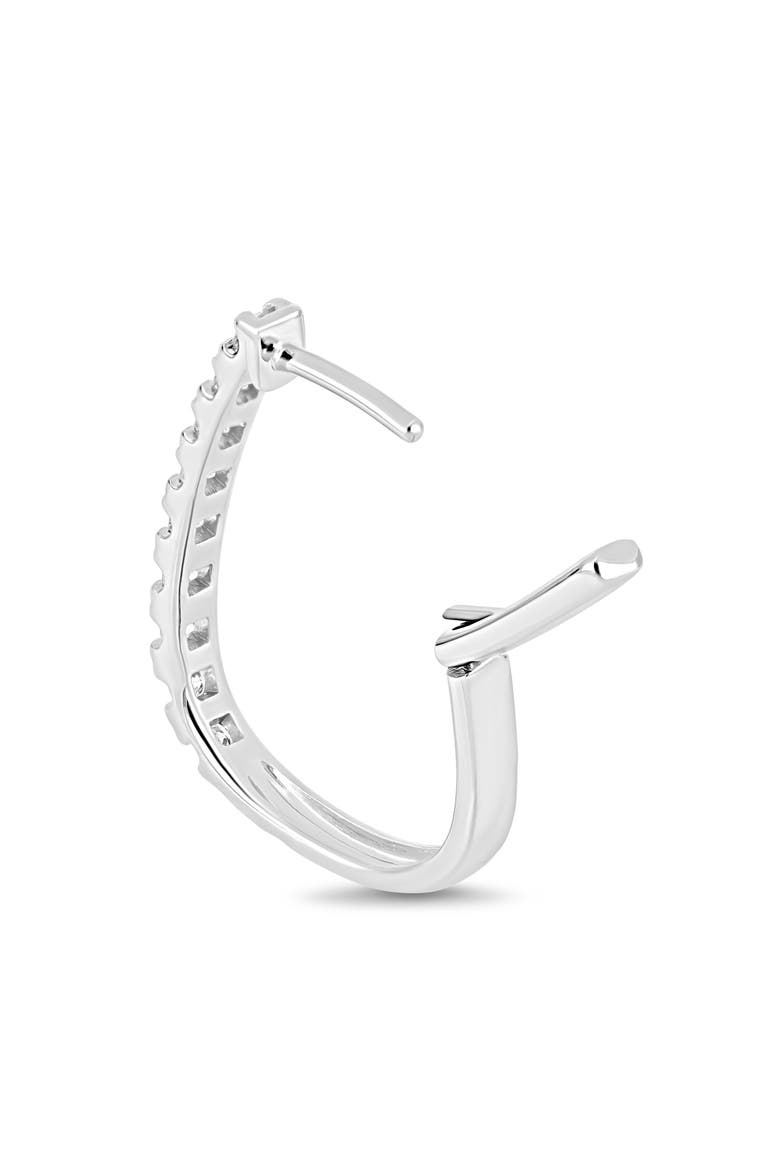 18K Gold Audrey Diamond Hoop Earrings, Alternate, color, 18K WHITE GOLD