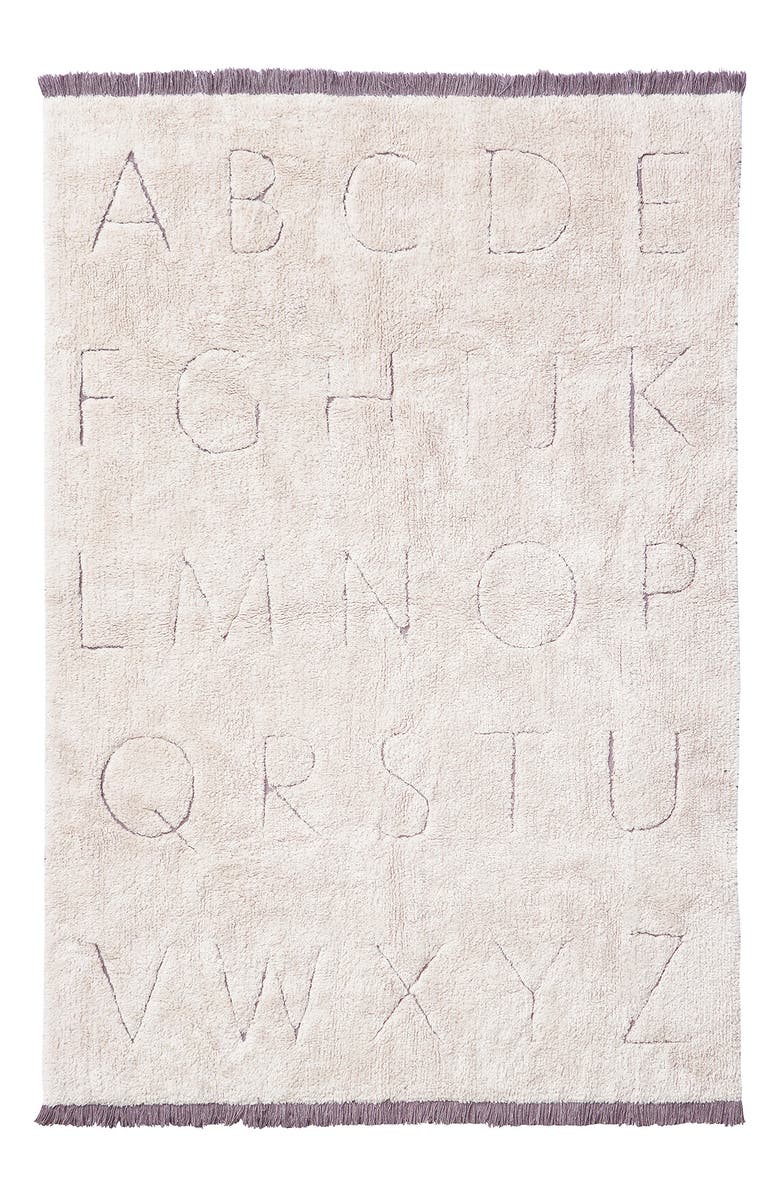 Lorena Canals RugCycled ABC Washable Cotton Blend Rug, Main, color, Natural Rugcycled Yarn