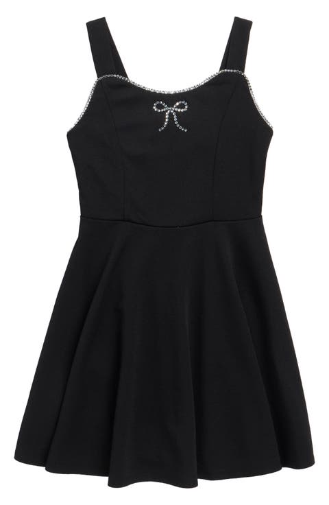 Kids' Rhinestone Bow Skater Dress