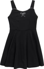 Zunie Kids' Rhinestone Bow Skater Dress