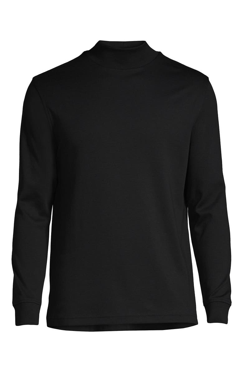 Lands
End Cotton Supima Mock Turtleneck, Alternate, color, Black