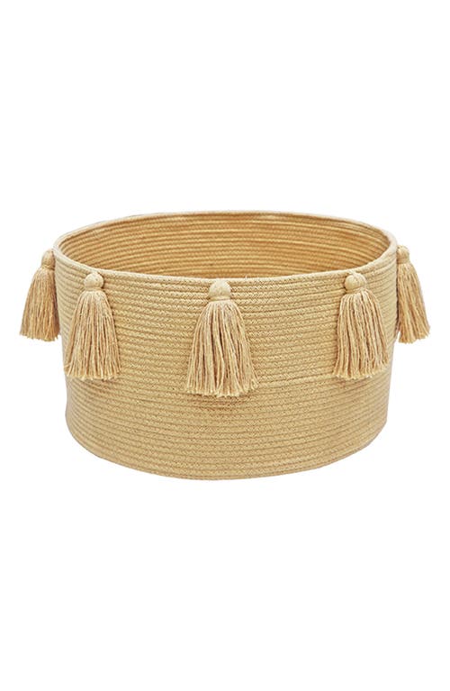 Lorena Canals Tassel Basket In Honey