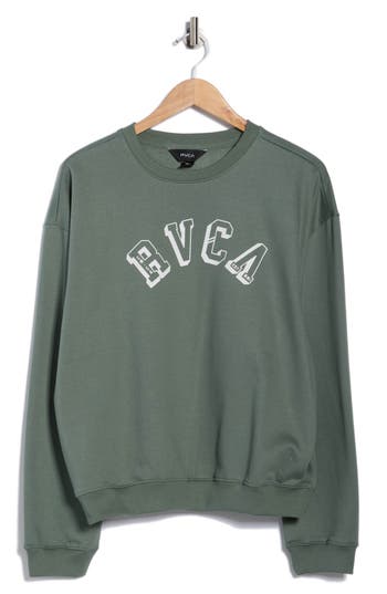 Rvca Sundown Crew Sweatshirt In Green