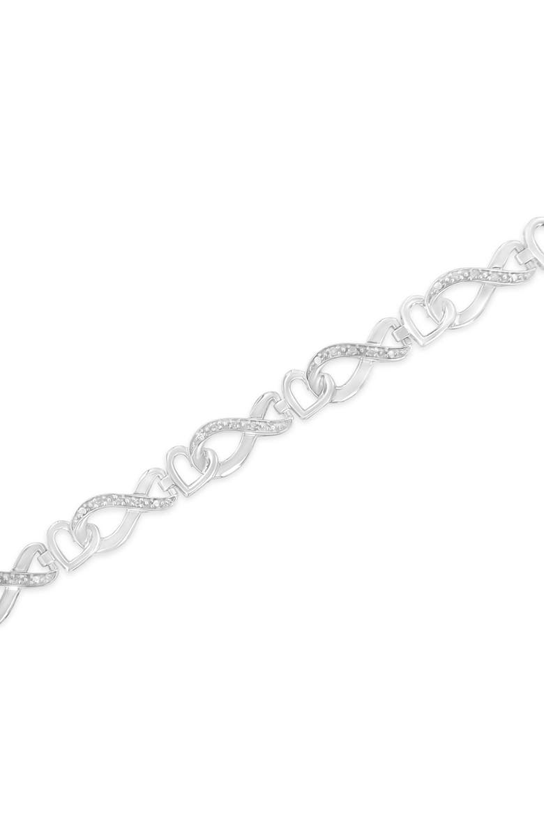 Haus of Brilliance Silver 1/5 Cttw Diamond Infinity Heart Tennis Bracelet, Alternate, color, White
