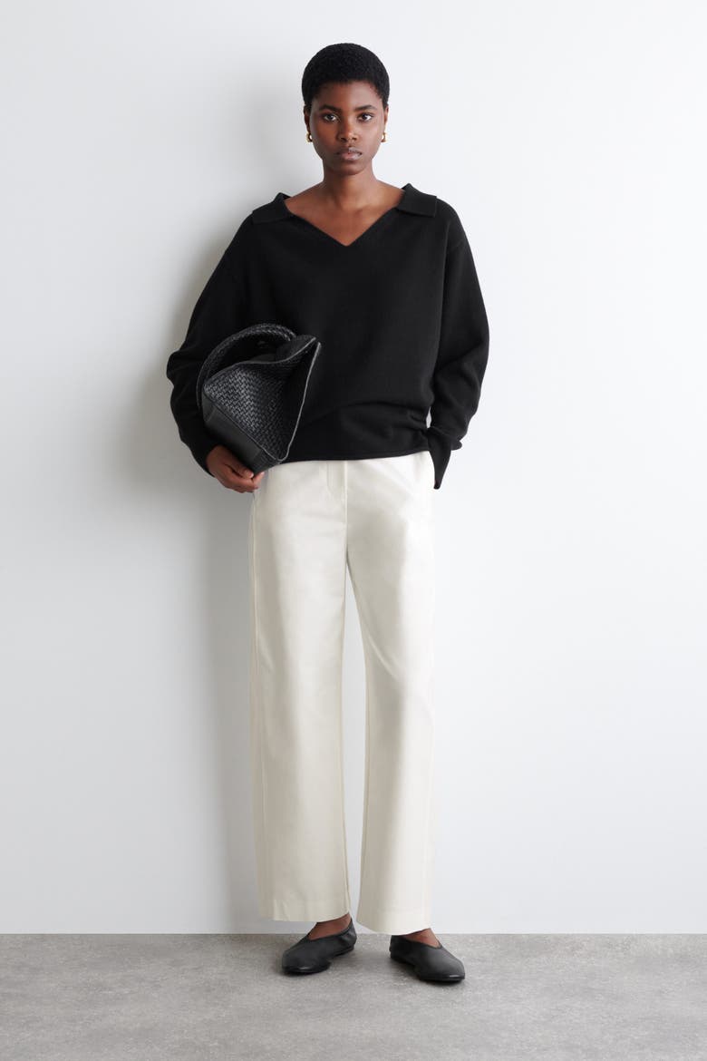 Pima Cotton Barrel-Leg Pants, Main, color, WHITE