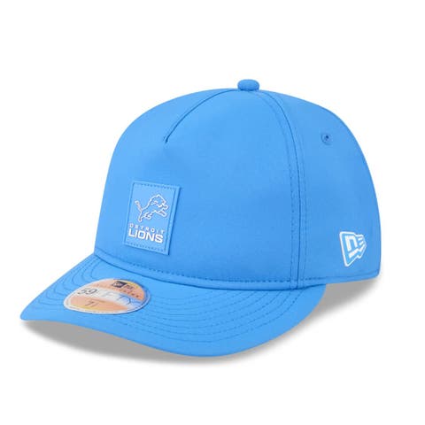Men's New Era Blue Detroit Lions 2025 Sideline  Retro Crown 59FIFTY Fitted Hat