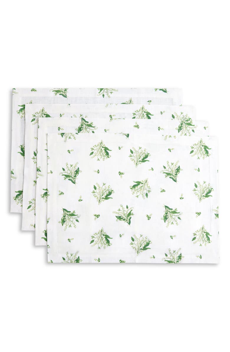 Solino Home Linen Placemats - Lily of the Valley, 14" x 19", Main, color, 