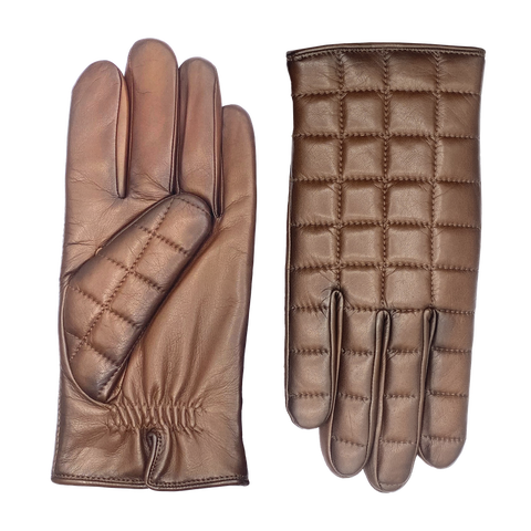 James Quilted Lambskin Glove Fully Lined in Alpaca