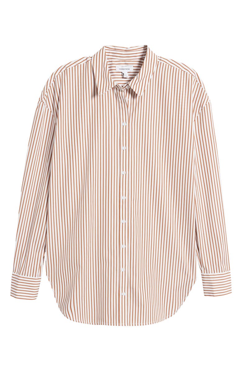 Nordstrom Stripe Oversize Cotton Poplin Shirt, Alternate, color,