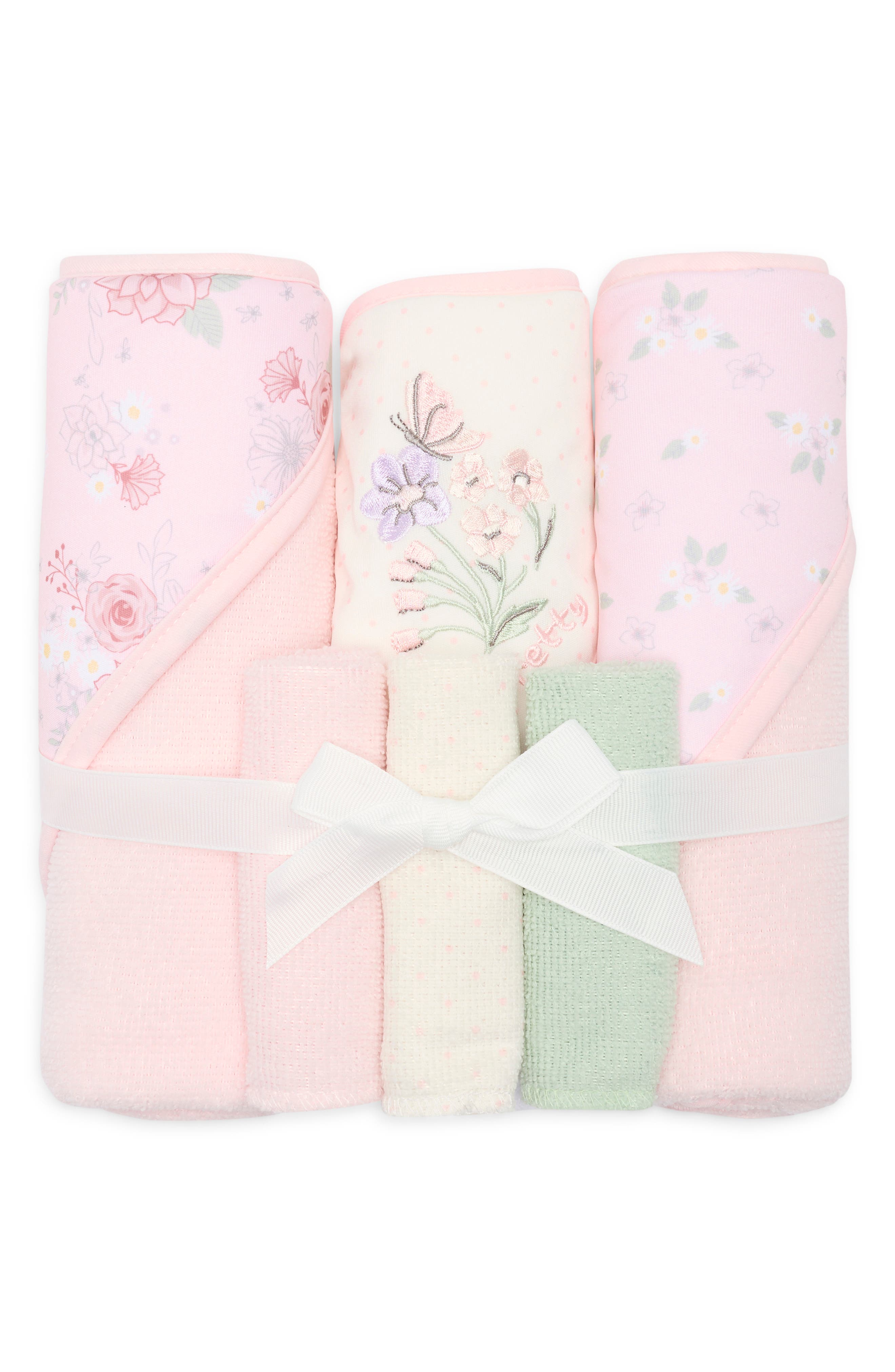 DREAMGRO Kids' 6-Piece Assorted Pretty Floral Bath Towel Set