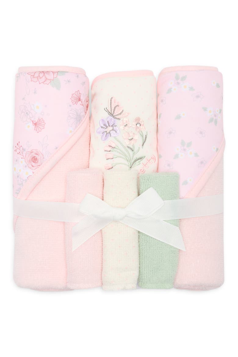 Kids' 6-Piece Assorted Pretty Floral Bath Towel Set, Main, color, PINK