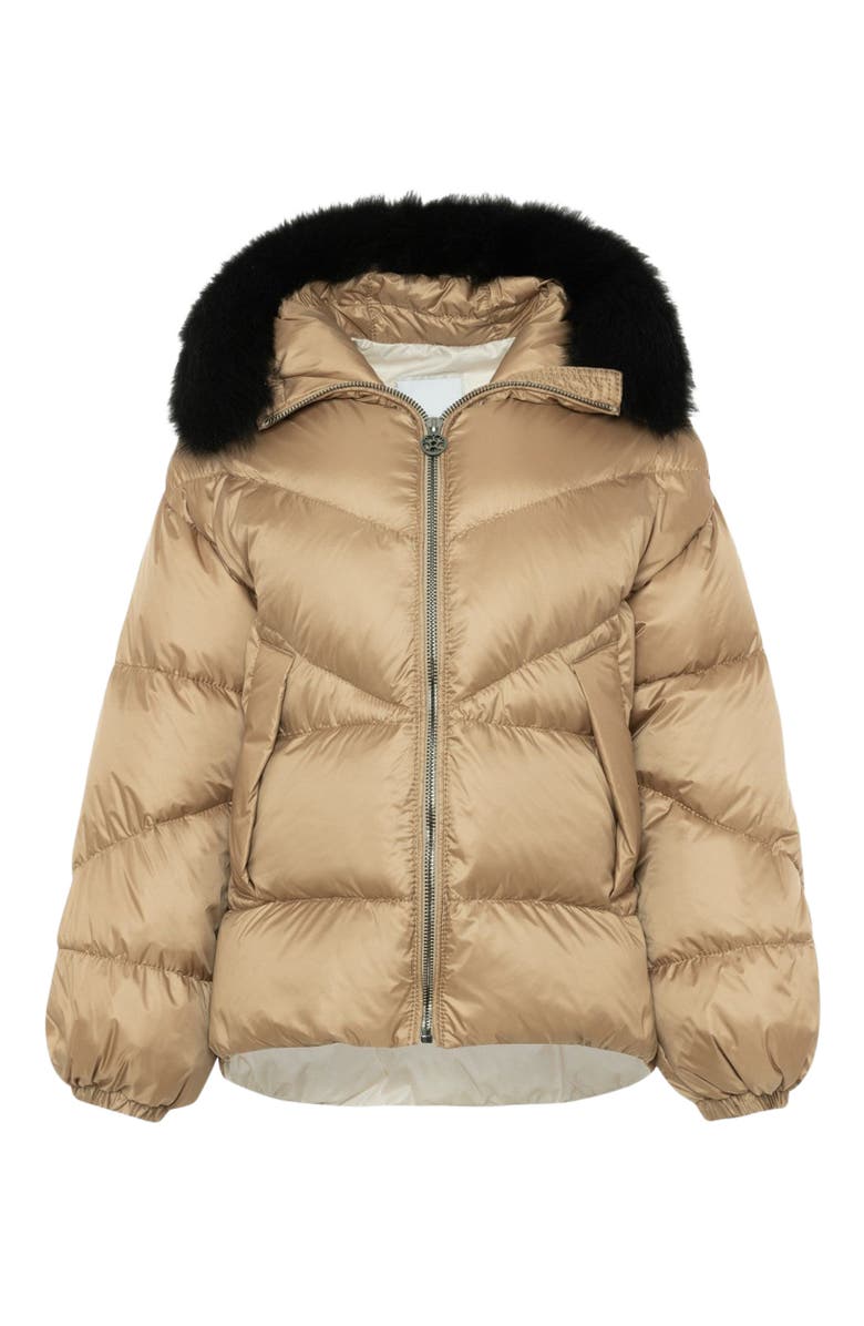 GORSKI Apres-Ski High-Low Jacket With Toscana Detachable Trim, Alternate, color, Camel/Black