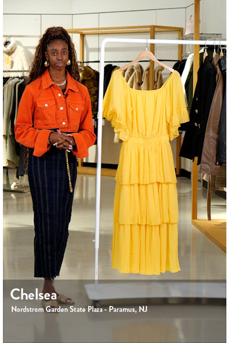Off the Shoulder Tiered Chiffon Dress video
