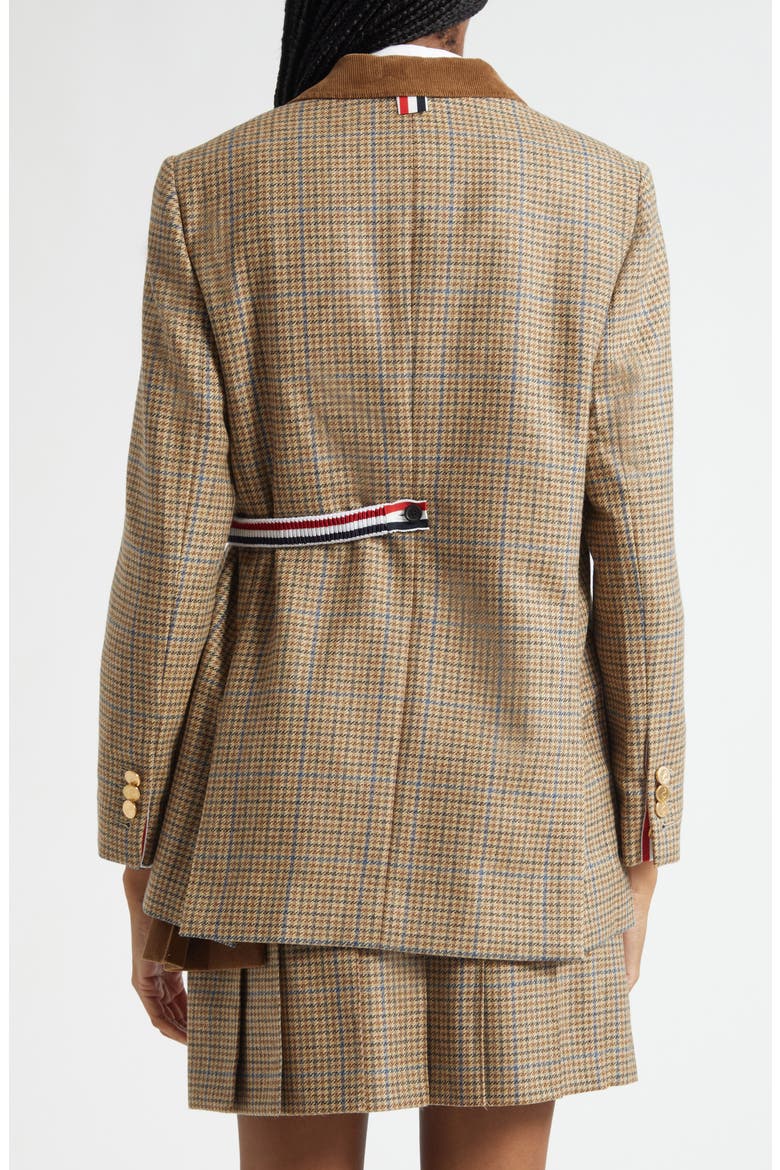 Check Wool Blazer with Removable Vest, Alternate, color, BROWN