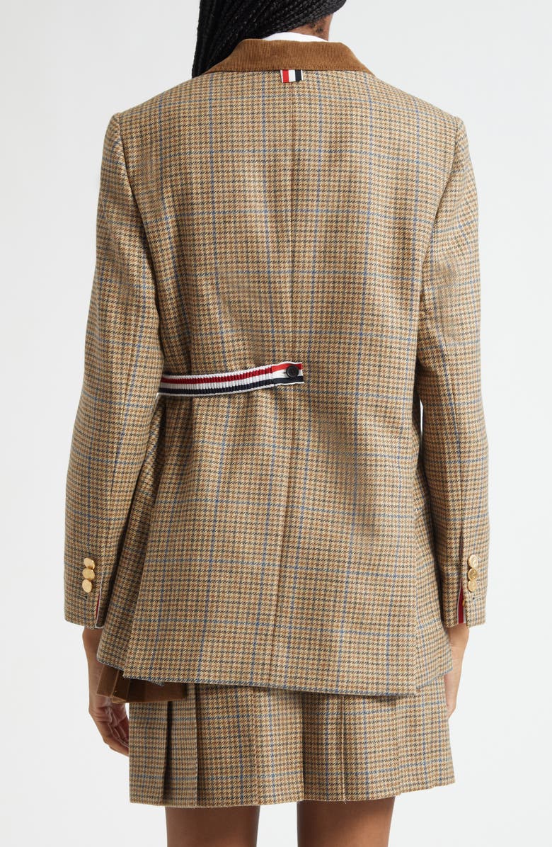 Thom Browne Check Wool Blazer with Removable Vest, Alternate, color, Brown