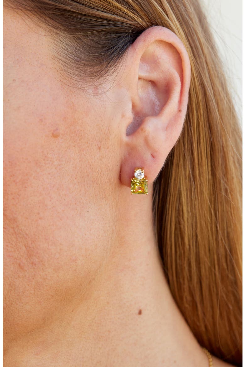 Cubic Zirconia Birthstone Stud Earrings, Alternate, color, AUGUST