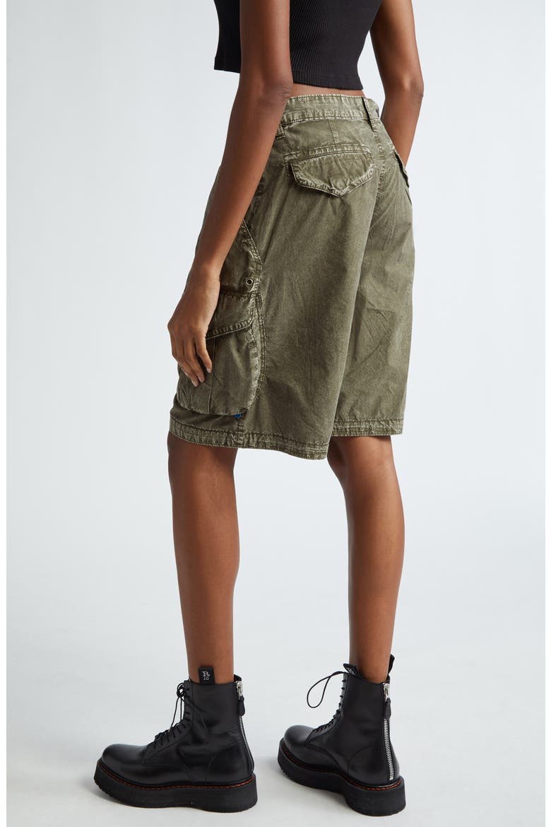 Relaxed Cotton Cargo Shorts, Alternate, color, GD OLIVE