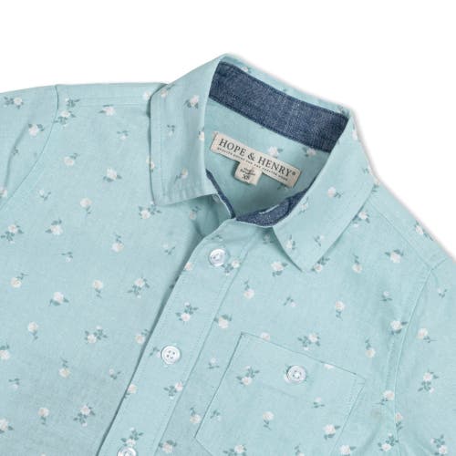Shop Hope & Henry Boys' Linen Short Sleeve Button Down Shirt, Kids In Tea Room Floral