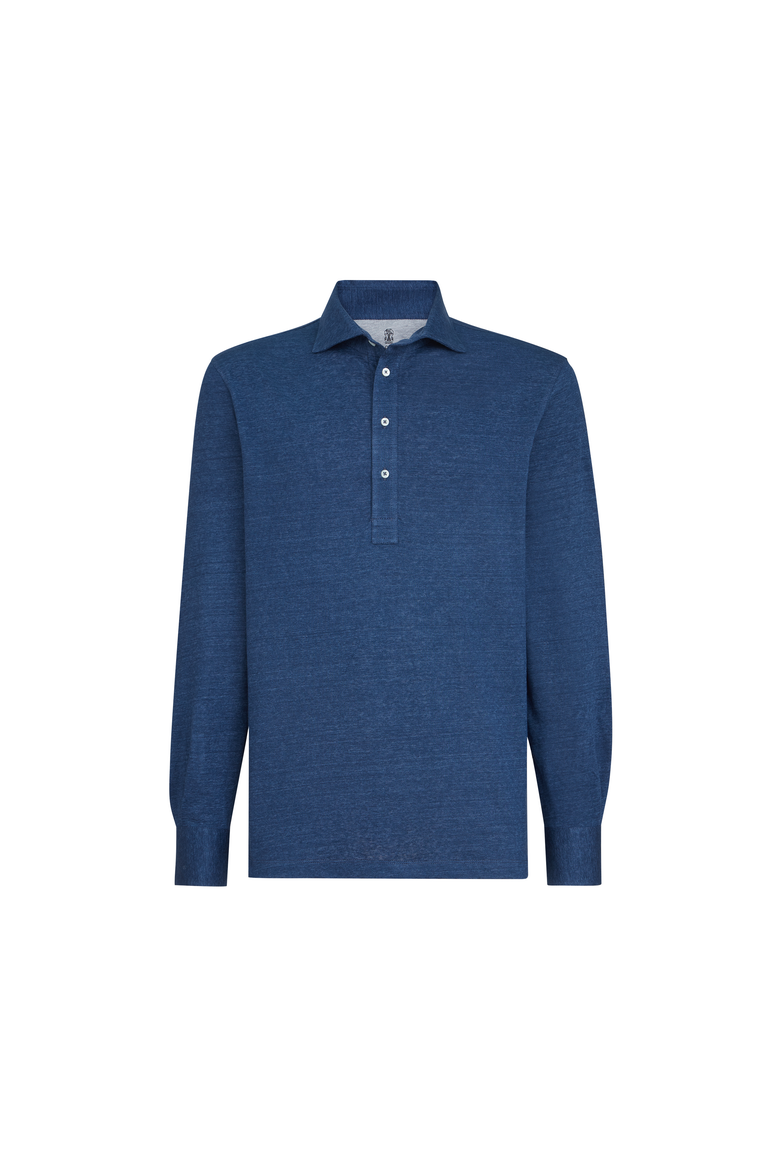 Jersey polo shirt, Alternate, color, Denim