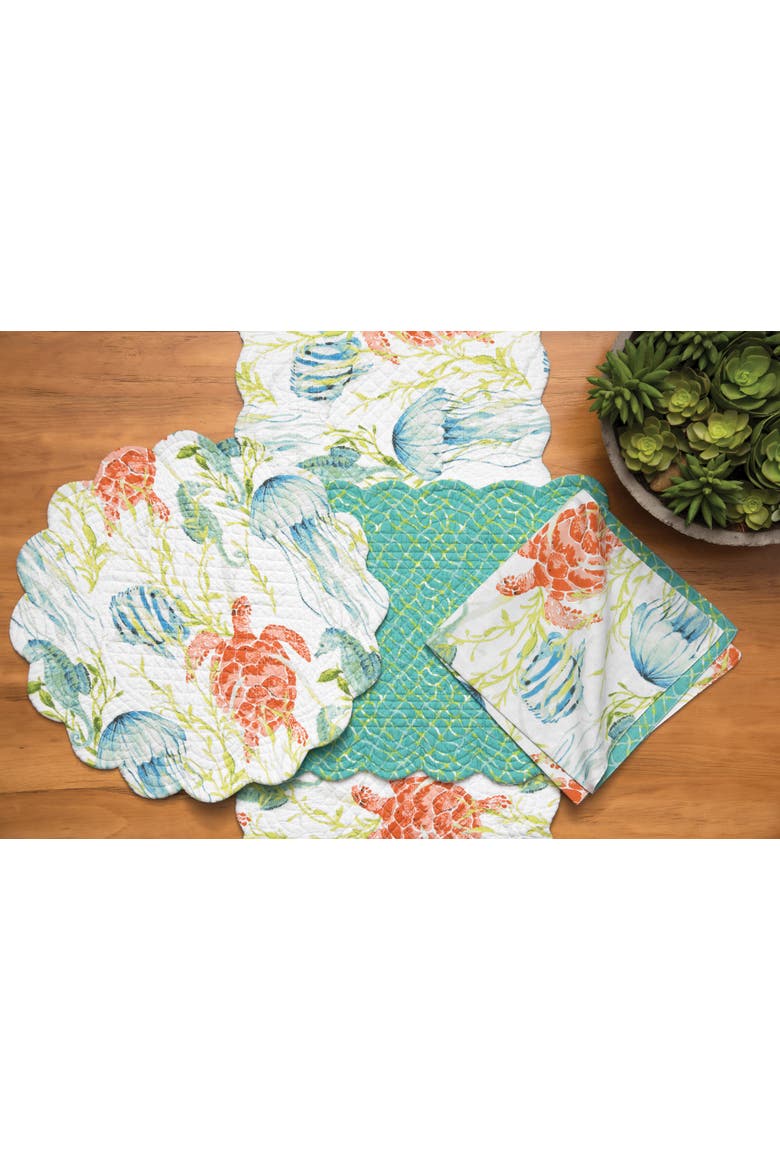 Paradise Sound Table Runner 14" x 72", Alternate, color, Blue