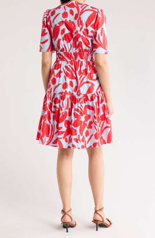 ELIZA J ELIZA J SHORT SLEEVE COTTON FIT & FLARE DRESS