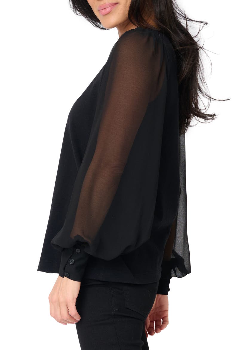 Long Sleeve Top, Alternate, color, BLACK
