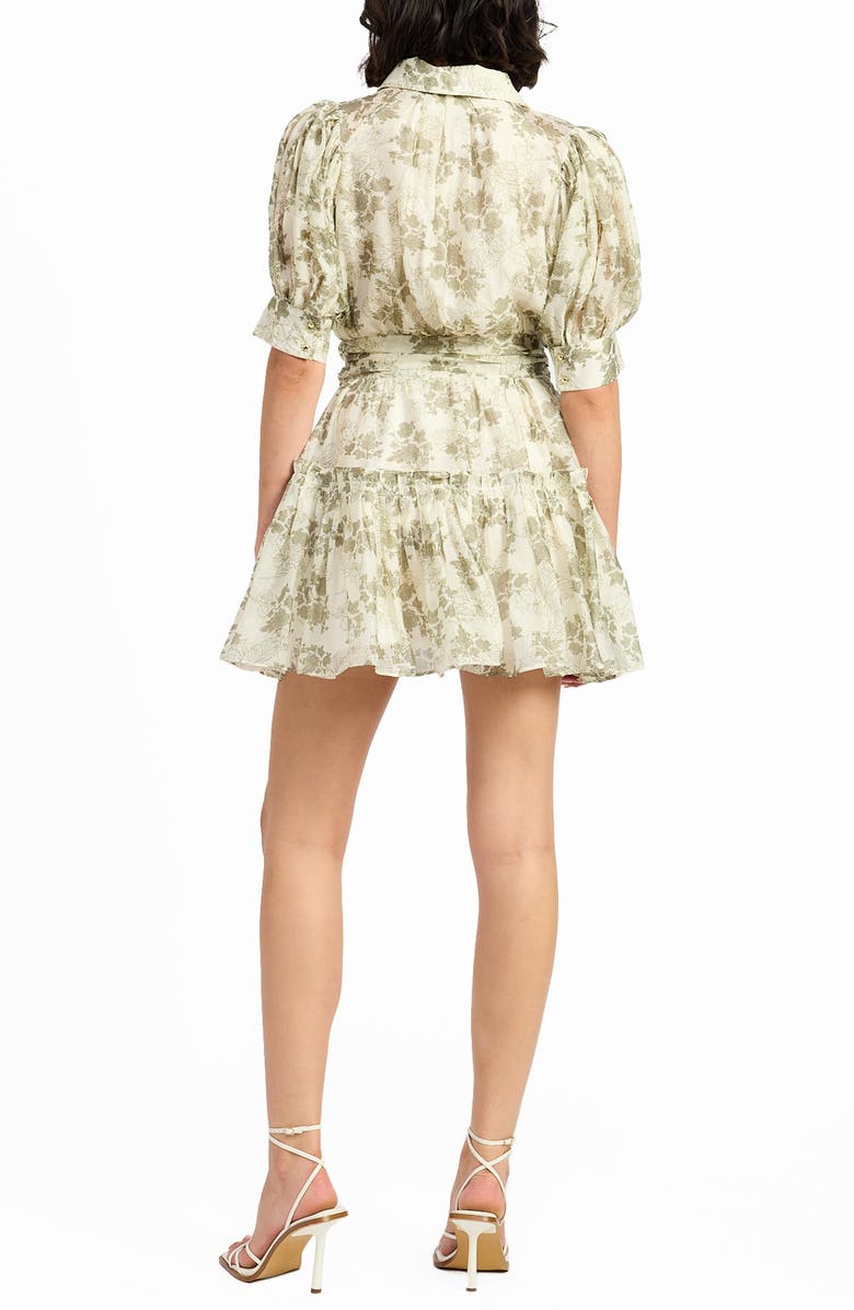 En Saison Mindy Floral Belted Puff Sleeve Shirtdress, Alternate, color, 