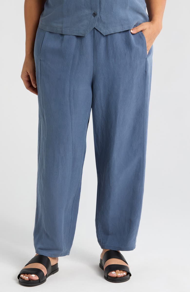 Eileen Fisher Organic Cotton & Linen Lantern Ankle Pants, Main, color, 