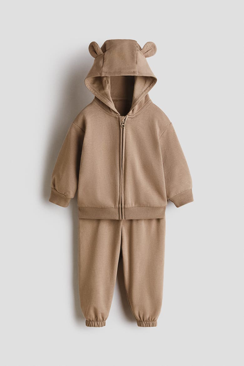 2-Piece Hoodie And Joggers Set, Main, color, Light brown