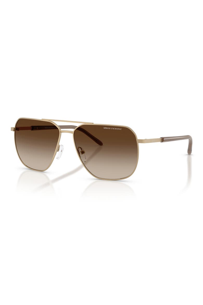 59mm Pilot Sunglasses, Alternate, color, MATTE PALE GOLD / BROWN