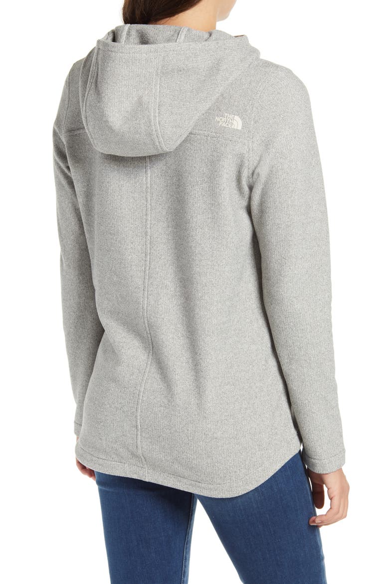 Knit Stitch Fleece Hoodie, Alternate, color, VINTAGE WHITE HEATHER
