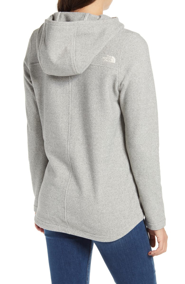 The North Face Knit Stitch Fleece Hoodie, Alternate, color, Vintage White Heather