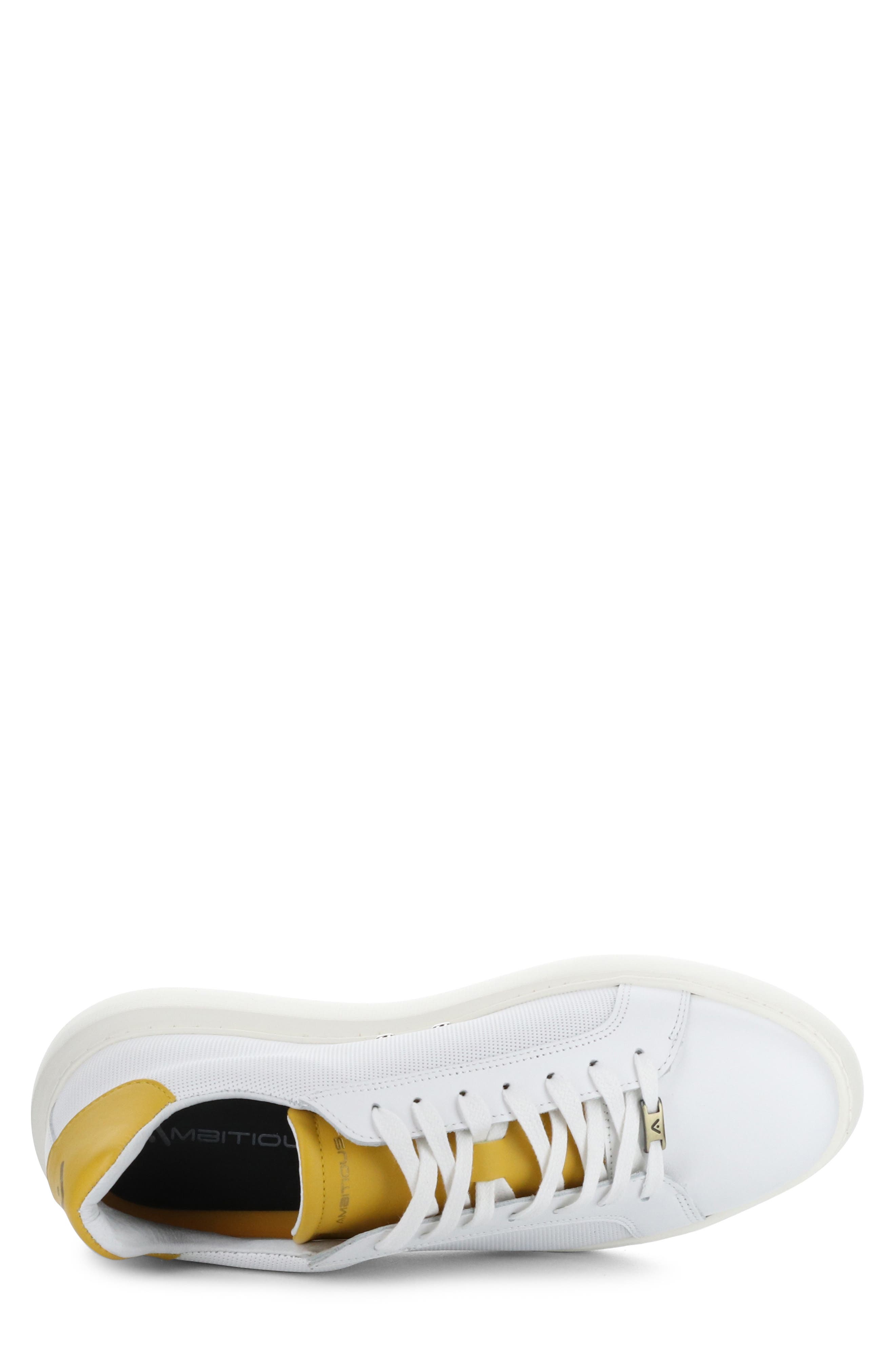 10634A Low Top Sneaker, Alternate, color, WHITE/ SAFRON LEATHER