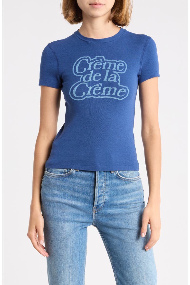 Crème de la Crème 90s Graphic Baby Tee, Main, color, POSTMANBLUE
