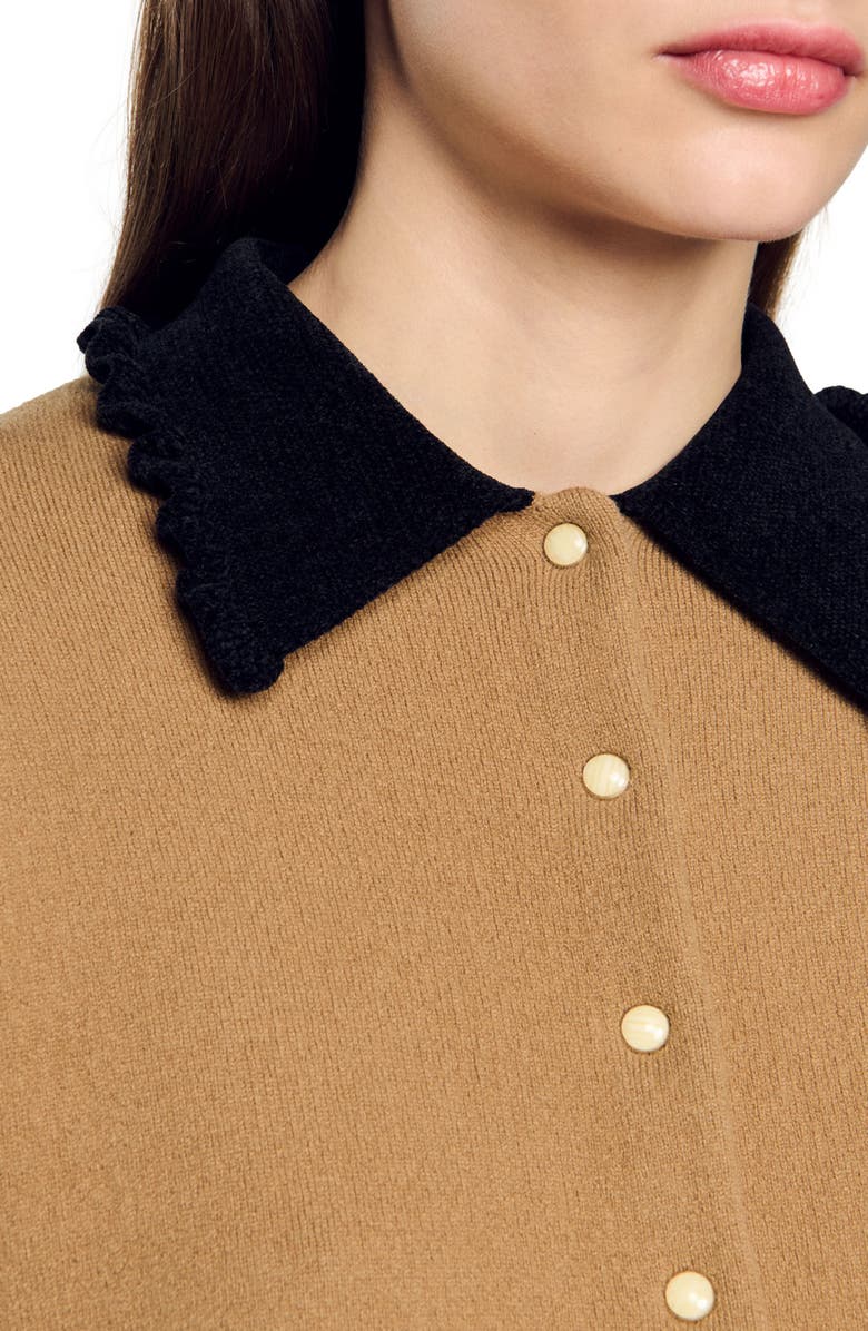 SANDRO Cropped coatigan, Alternate, color, 