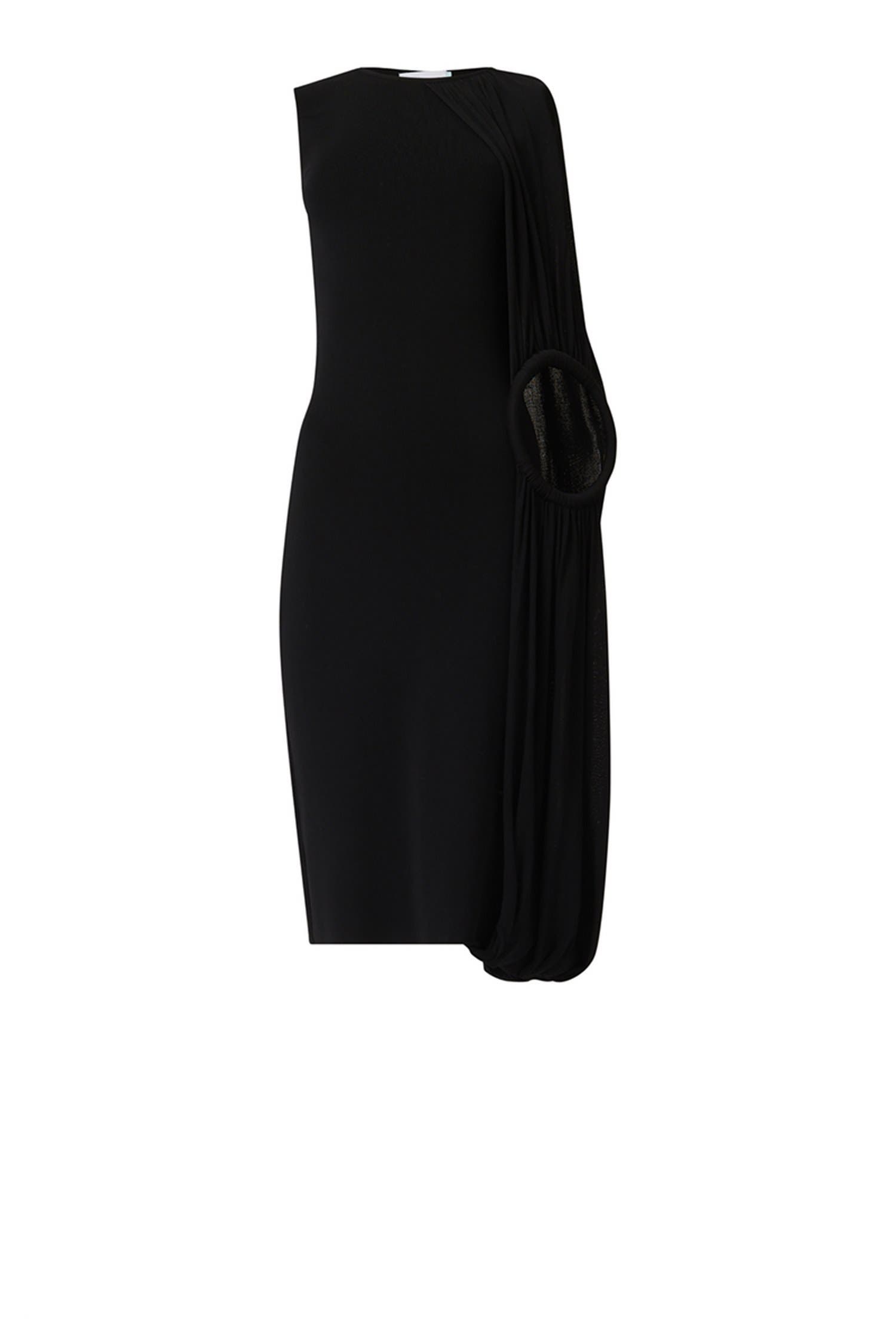 Asymmetric Shoulder Hoop Knit Dress